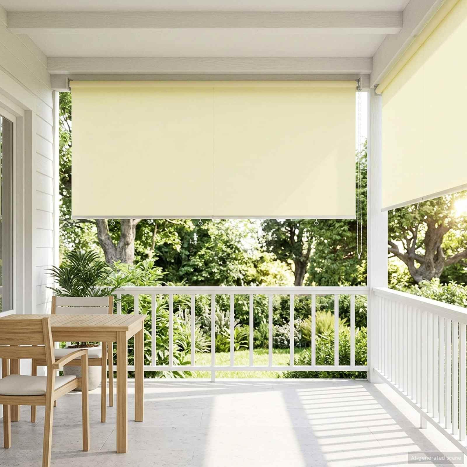 Tenda avvolgibile in poliestere crema antiriflesso | Controllo termico, Montaggio a parete o a soffitto, Protezione della privacy, Tessuto resistente ai raggi UV