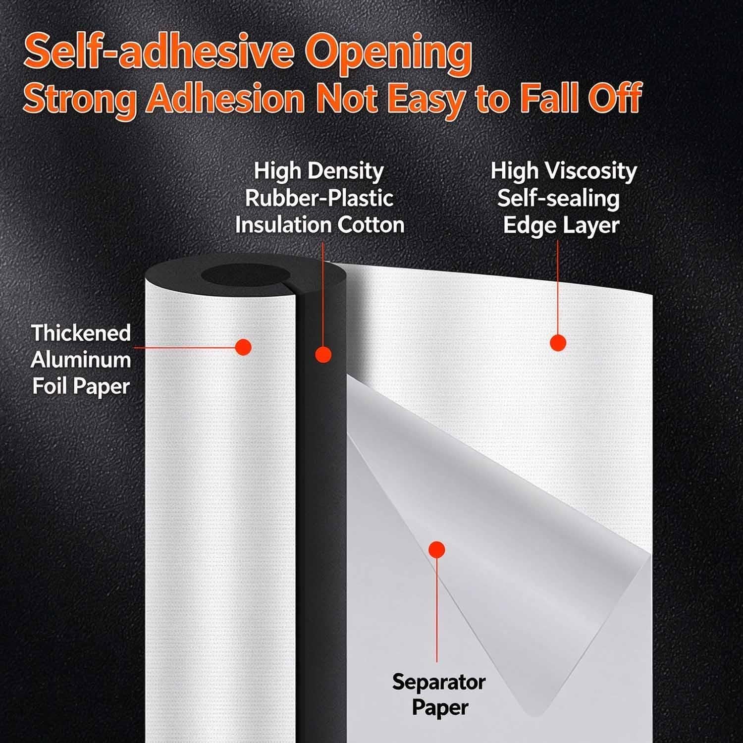 Schaumstoffrohr-Isolierung, ID 0,4–8,6 Zoll, Selbstklebendes Wickelschaumrohr Mit Aluminiumfolie, Hochisolierter Schlauch Für Warmwasserbereiter(Thickness20mm,ID219mm/8.6in)