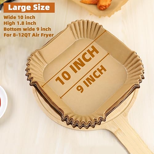 Miniatura 2 de Forros desechables para freidora de aire, 200 unidades Victoyaw de 10 pulgadas cuadradas para freidora de aire para freidora de aire de 8 a 12