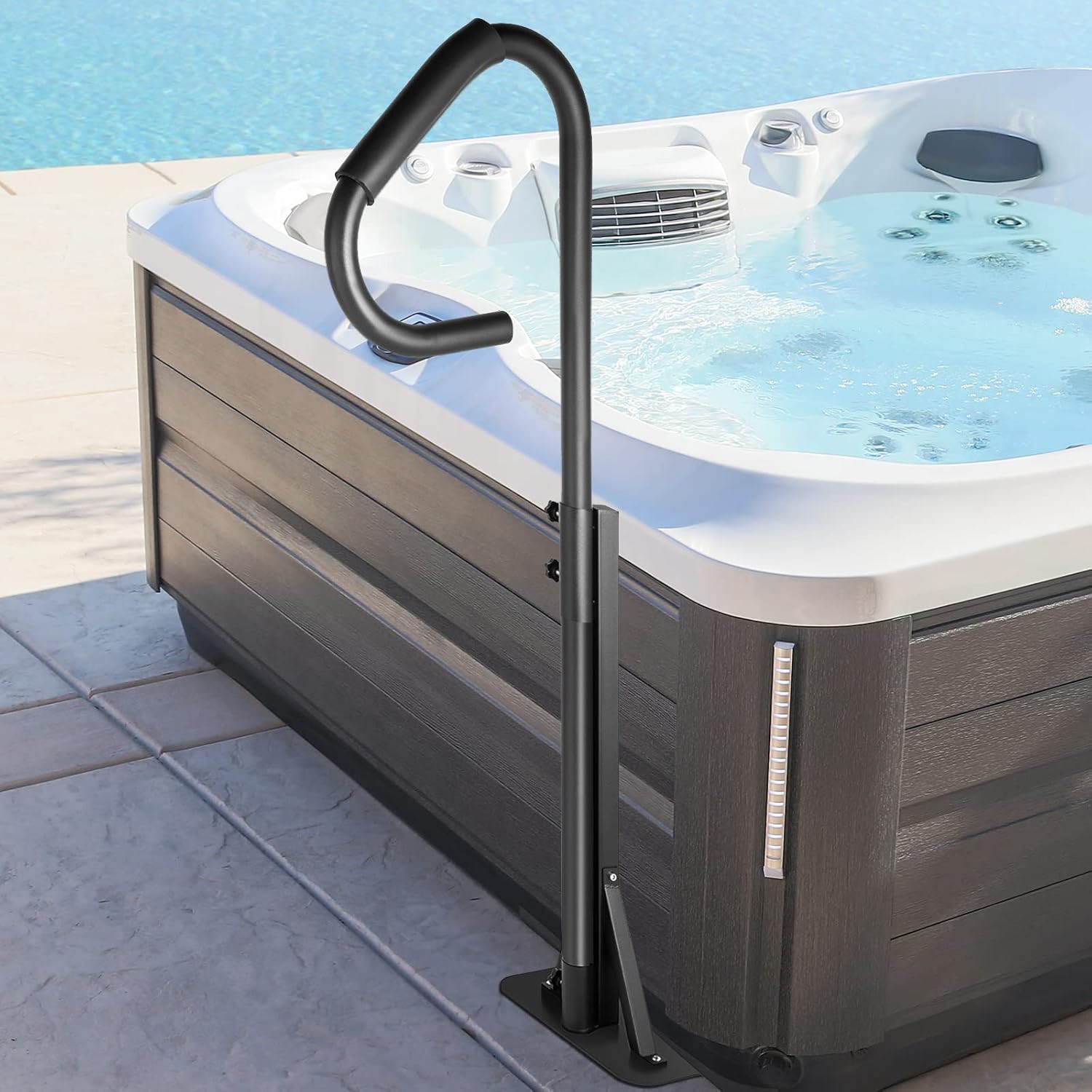 Buy IHAYNER Hot Tub Handrail 56x19 Inch Spa Side Handrail 600LBS Capacity Spa Step Hot Tub Black