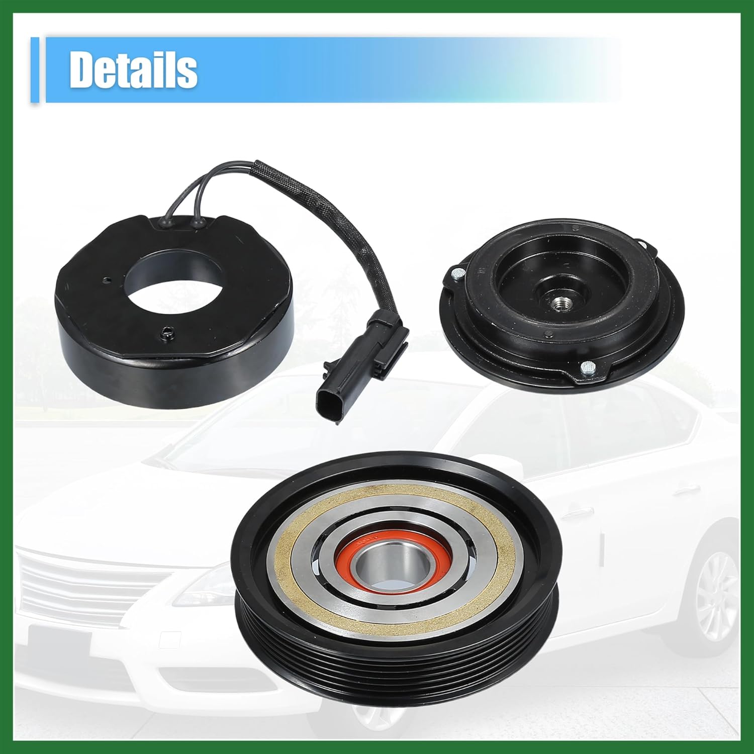 Motoforti AC Compressor Clutch Set Replace for Dodge Dakota 2004-2007 A/C Clutch Repair Assembly Long-lasting