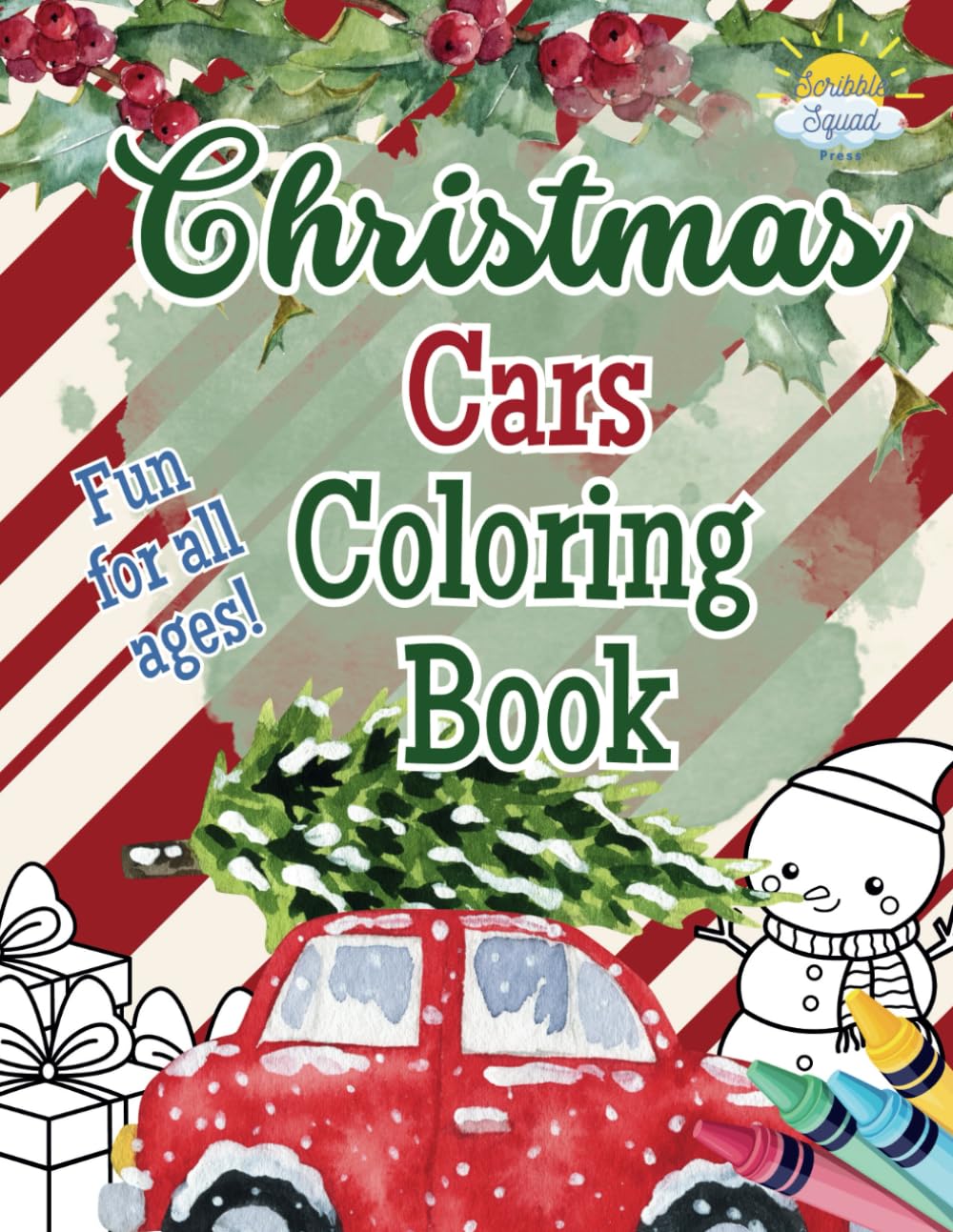 Christmas Cars Coloring Book: Festive Cars in Holiday Scenes – Perfect Stocking Stuffer and Gift for Young Car Fans