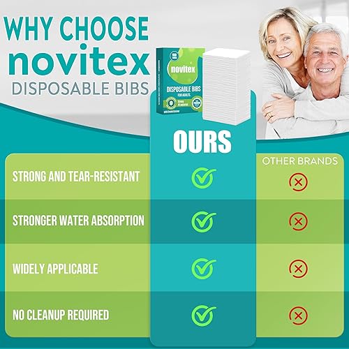 Miniatura 5 de Baberos desechables para adultos, grandes, de plástico PE firme, babero de alta absorción con bolsillo, ideal para adultos hombres, mujeres y