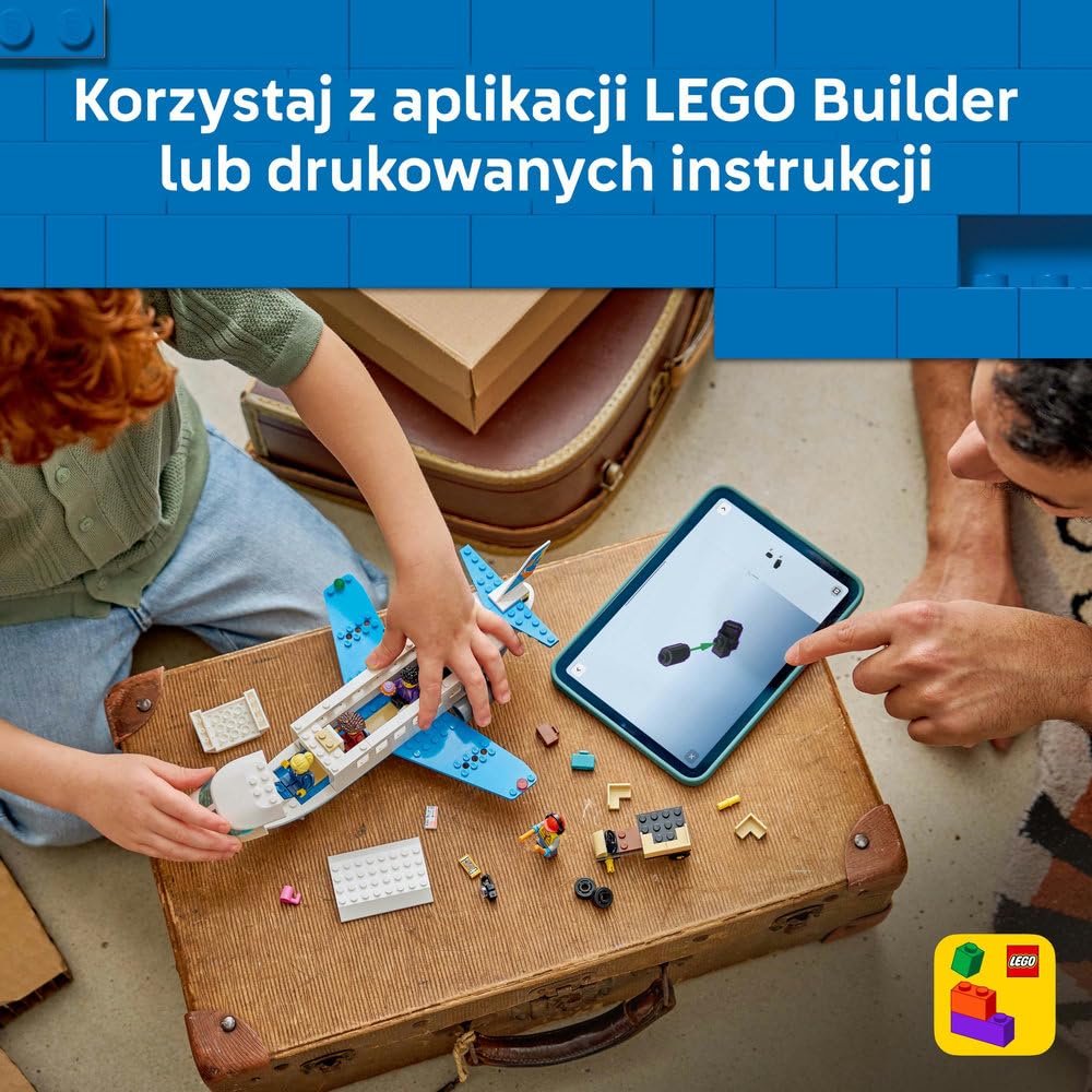LEGO City Samolot pasażerski 60492 | Samolot dla dzieci 4+, zestaw klocków konstrukcyjnych, prezent dla chłopca i dziewczynki, łatwe budowanie, 118 elementów