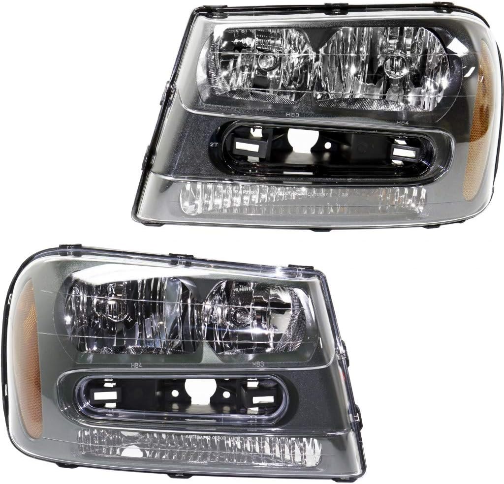 CarLights360 For 2002-2009 Chevy Trailblazer Headlight Driver and Passenger SideDOT Certified Bulbs Included GM2502213 GM2503213 - Replaces 25970915 25970914