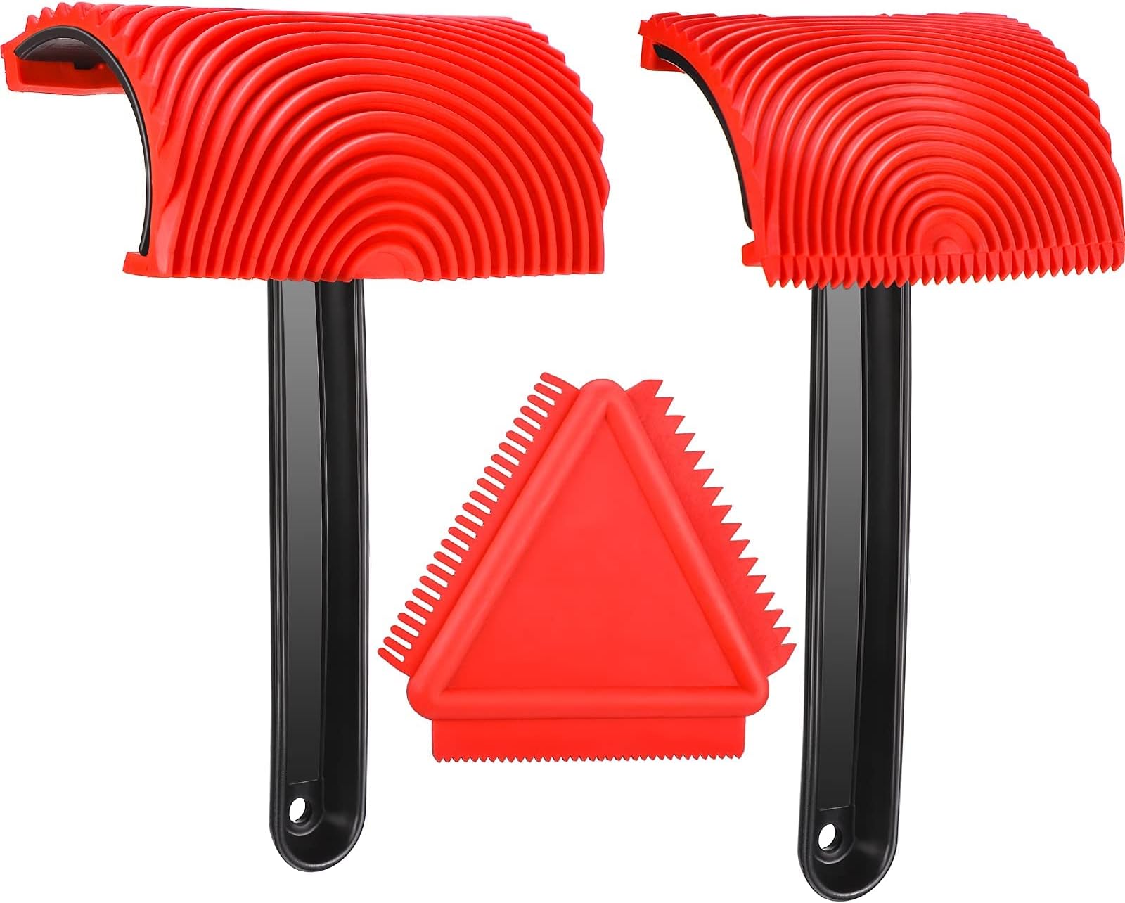 Wood Graining Painting Tool Wood Graining Set Graining Tool Set DIY Grain Painting Tool Rubber Empaistic Wood Texture Grain Tool for Household Wall Room Art Paint Decoration (3 Pack)