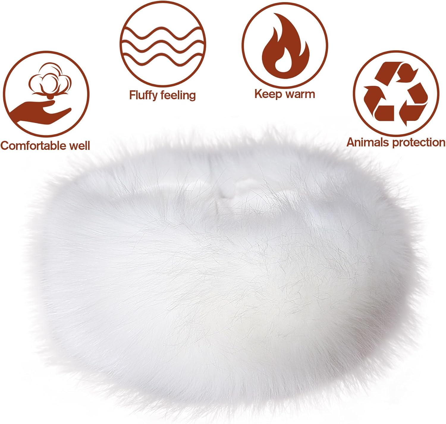 Dikoaina Womens Faux Fur Headband Winter Earwarmer Earmuff Ski - Image 4