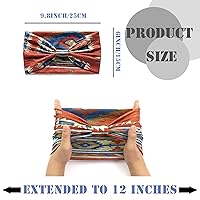 Vista 2 de FULZTEY Diademas bohemias para mujer, bandas anchas anudadas para la cabeza, con estampado floral africano, turbante a rayas, bandanas elásticas