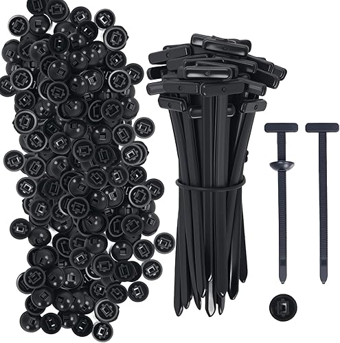 200 unidades de hebilla universal de bridas de cable de nylon – Porta bridas de cremallera autobloqueantes resistentes con diseño de pin y botón,