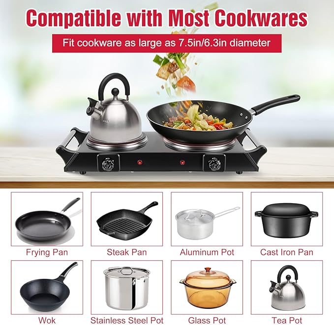 Estufa Vitrocerámica 2 Puestos 21.26" De piso 110V miniatura 5