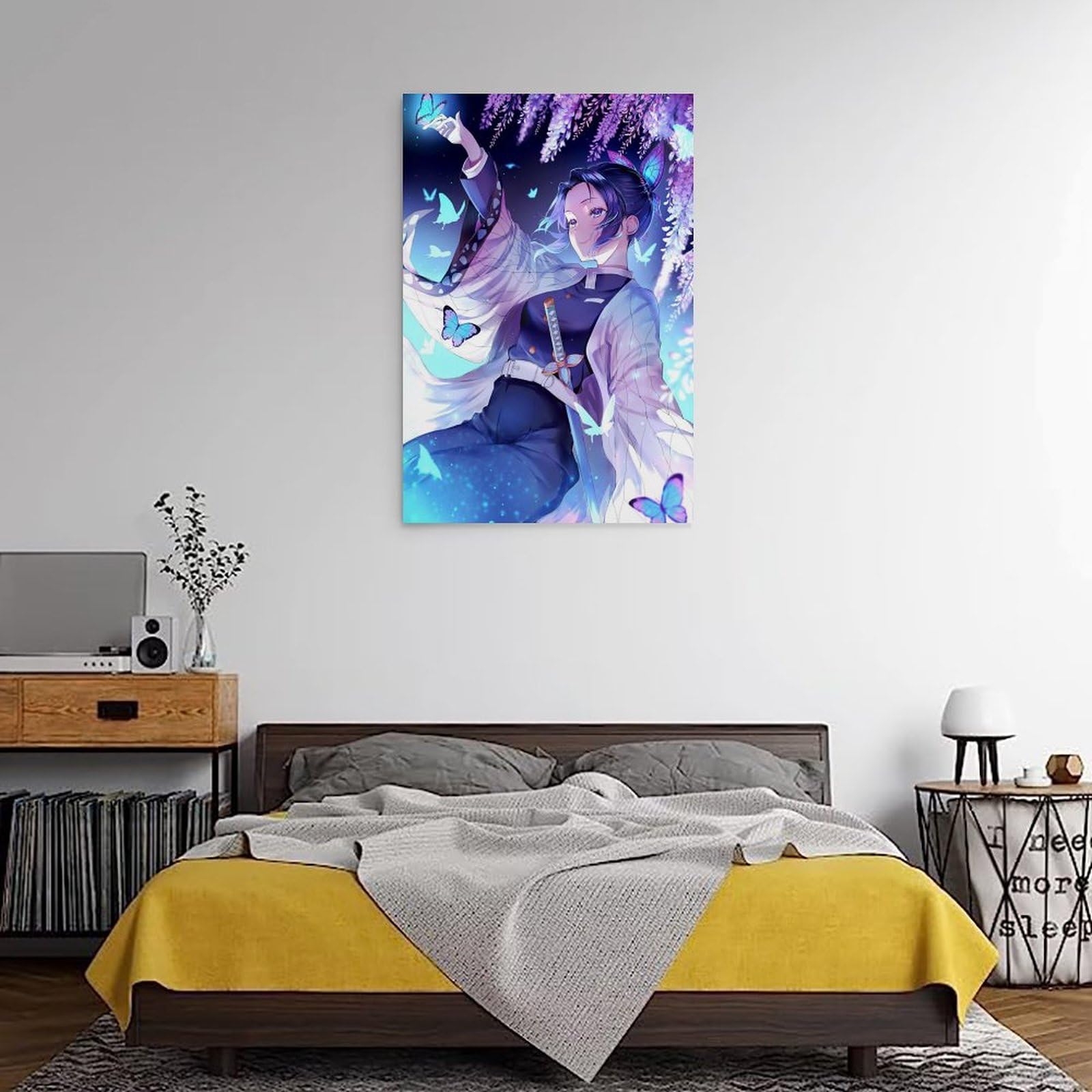 haocaitou Dessin animé Demon Slayer Shinobu Kocho Poster décoratif sur toile pour salon, chambre à coucher 60 x 90 cm