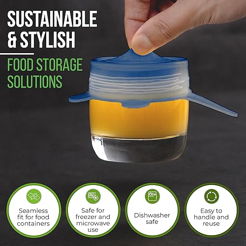 Miniatura 6 de Tapas elásticas de silicona reutilizables para almacenamiento de alimentos en el refrigerador, fundas elásticas resistentes al calor, tazas, latas,