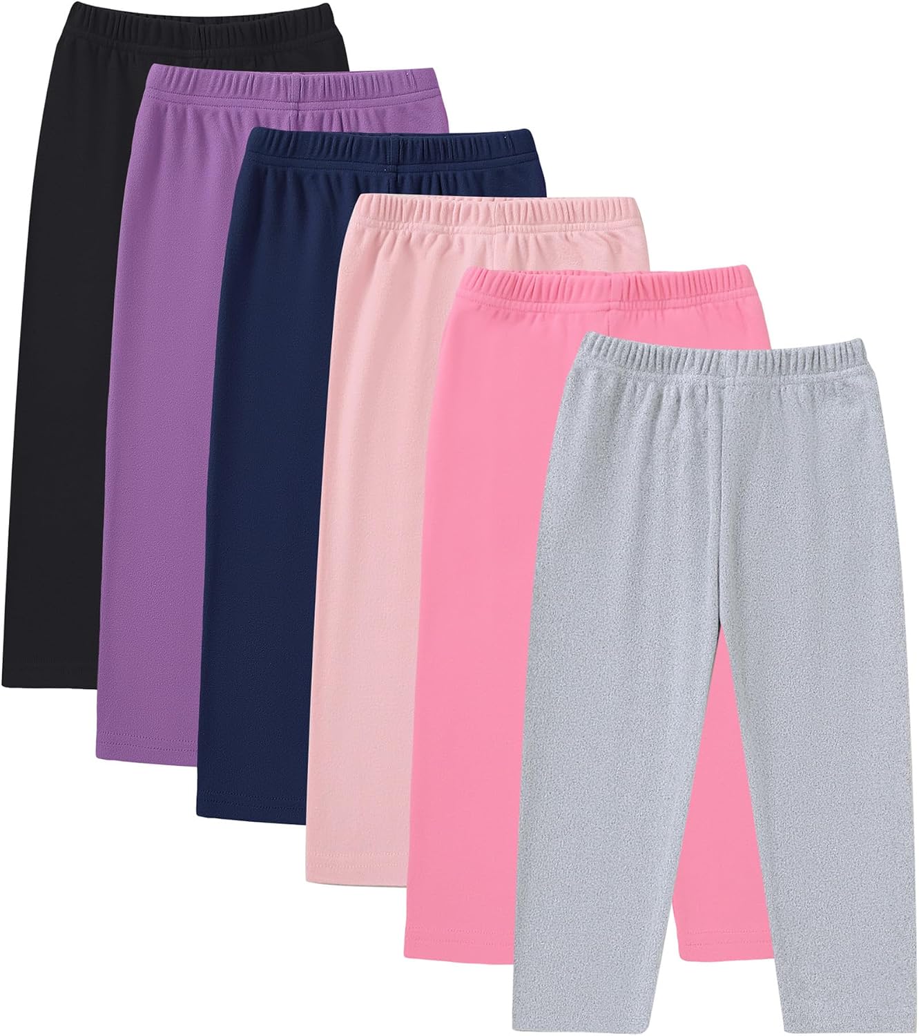 Jecson Toddler Girls Leggings 6 Pack Toddler Girl Clothes 18M-5Y | 6-Pack Toddler Girls Leggings with Soft, Breathable, Stretch, Moisture-Wicking Fabric, Fade & Shrink Resistant
