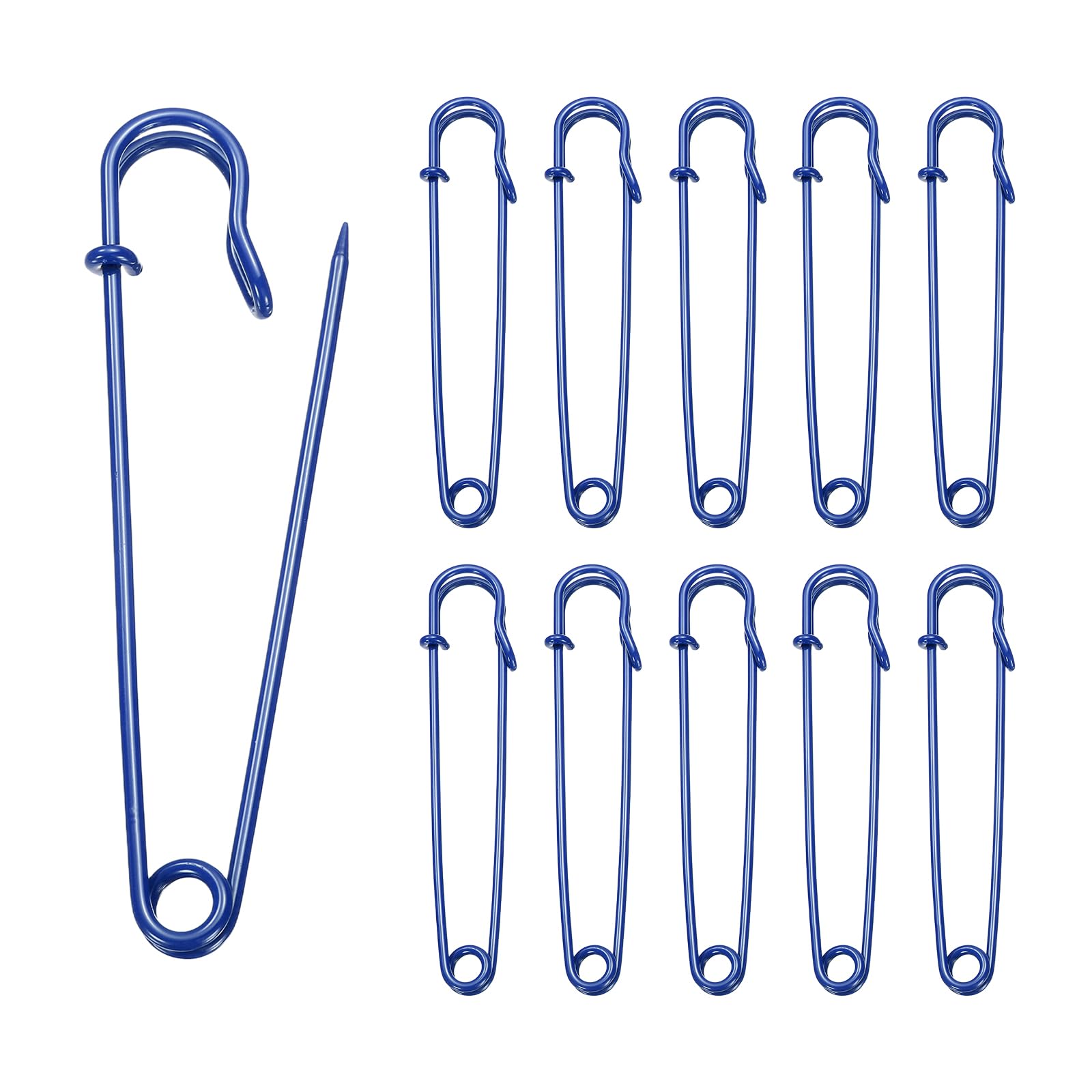 Épingles à nourrice géantes en acier bleu 100 mm pour couture et loisirs créatifs x20
