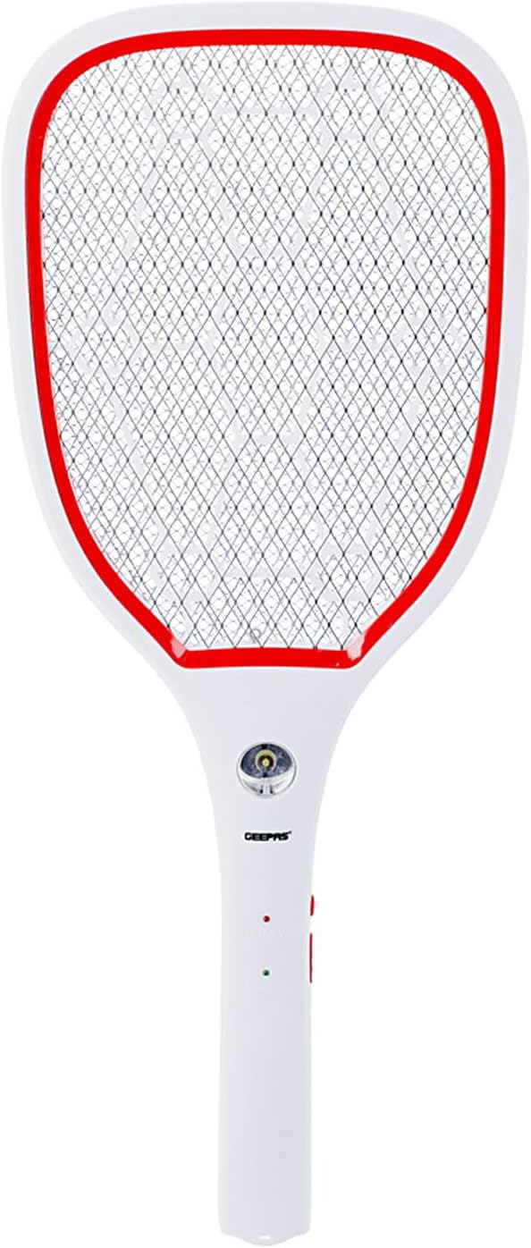Geepas Electric Fly Swatter Bug Zapper, Bug Zapper Racket – USB Rechargeable Mosquito, Fly Swatter/Killer – 10 Hours Working Time - Fly Killer Mosquito Swatter Racket Wasp Bug Zapper