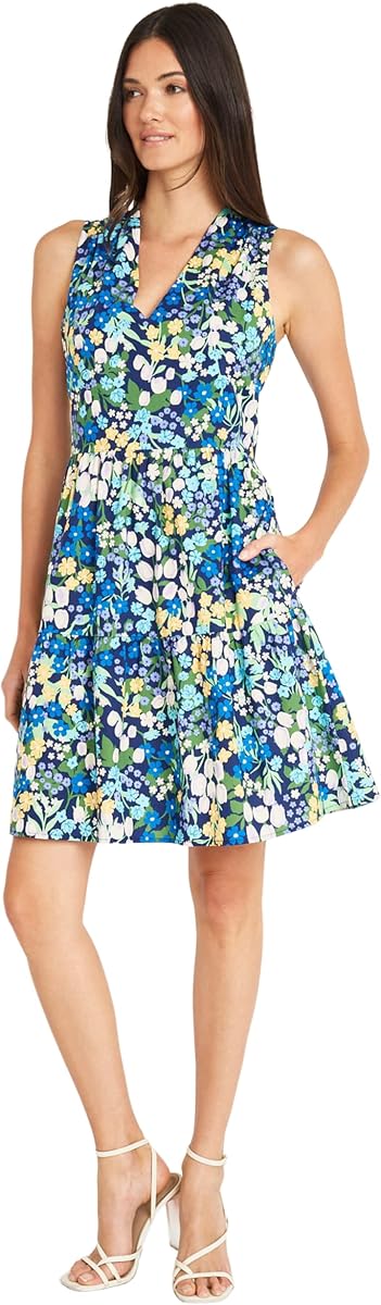 Mini vestido floral sin mangas con cuello en V casual para mujer Pretty Garden vestidos de verano para mujer