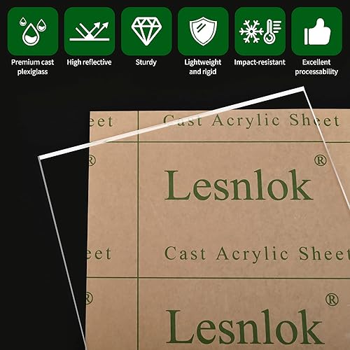 Miniatura 3 de Lesnlok 6 Piezas de Hoja de Acrílico de 15 x 20 cm y 3 mm de Grosor, Lámina de Plexiglás, para Carteles, Manualidades, Marco de Fotos, Proyectos de