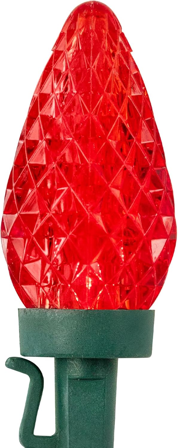 Northlight Patriotic LED C9 Faceted Christmas Lights - Red, White and Blue - 66' Green Wire - 100ct