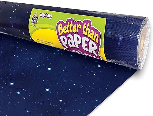 Miniatura 2 de Teacher Created Resources Rollo de tablón de anuncios Night Sky Better Than Paper y color morado y azul, se lava mejor que el papel