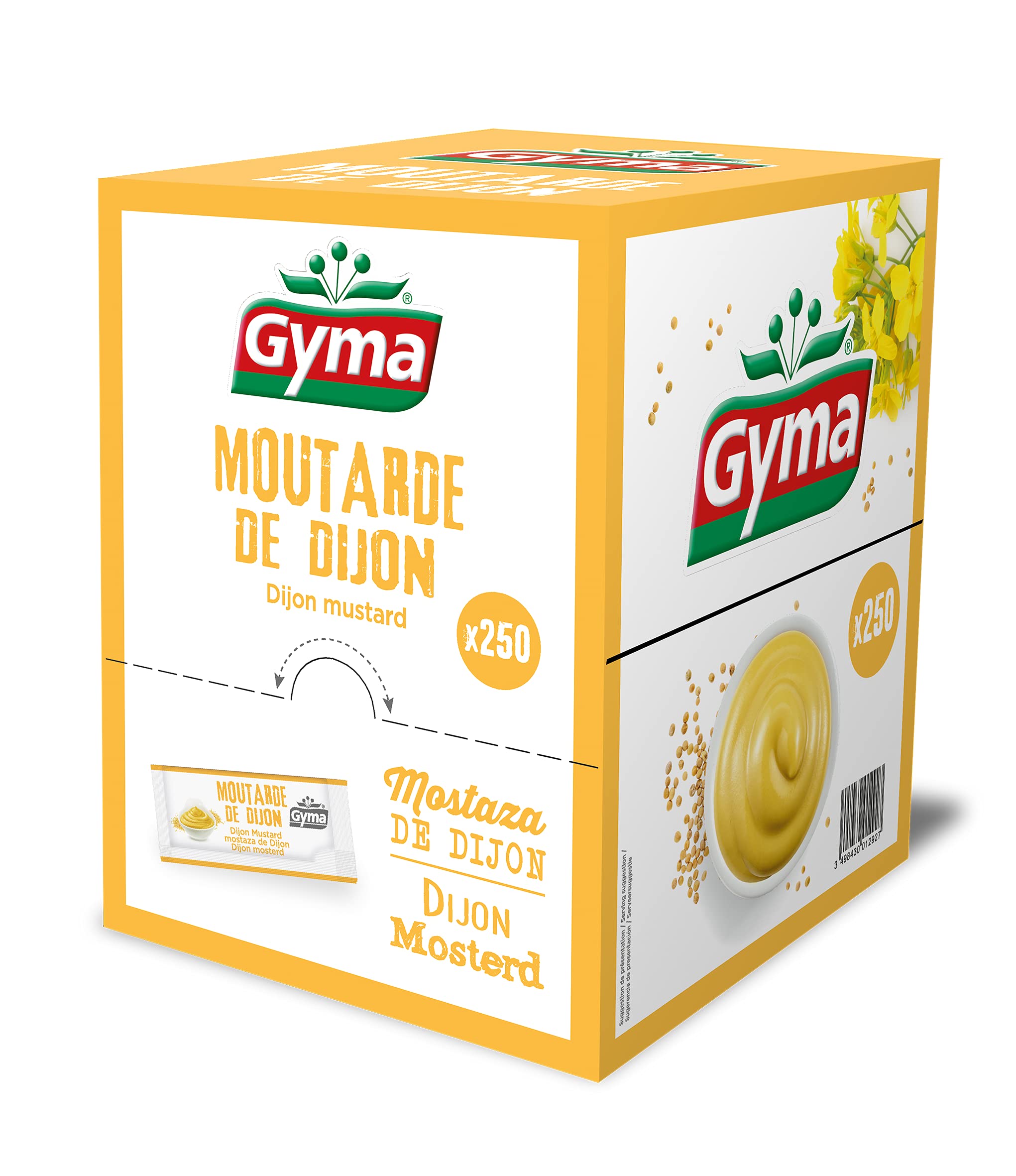 Gyma Boite Distributrice Moutarde, Blanc/Jaune, 250 Unités