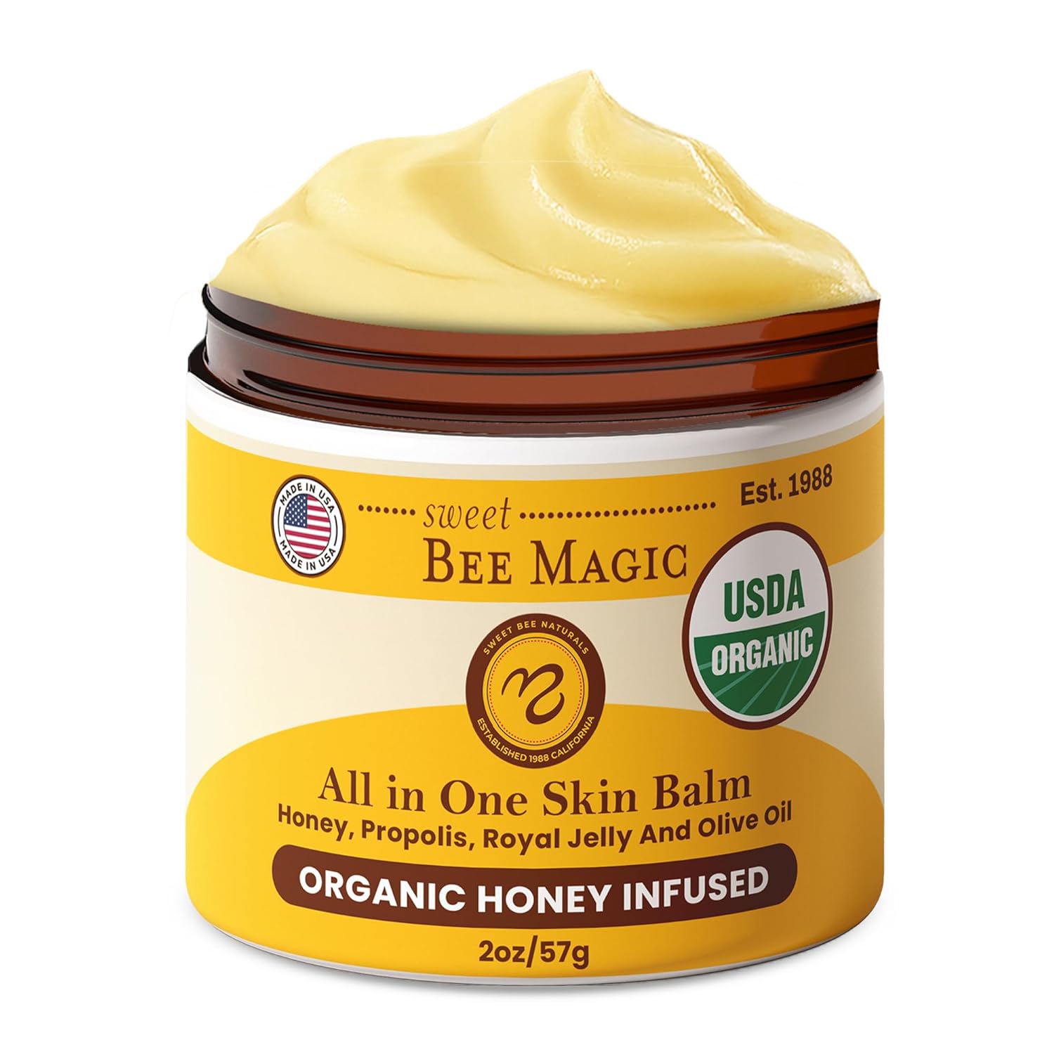 Sweet Bee Naturals – Sweet Bee Magic, All In One Healing Organic Balm. Organic Skin Aid, Small Batch Crafted in USA, Certified Organic, All Natural Skin Aid- 2 Ounce Jar