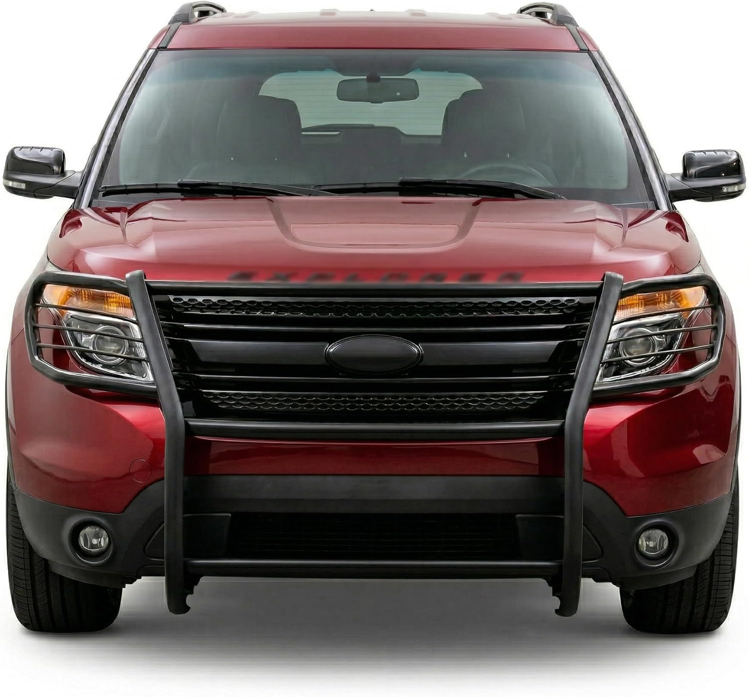 Black Horse Grille brush Bumper Guard Modular Black Compatible with 2016-2019 Ford Explorer-17FJ30MA