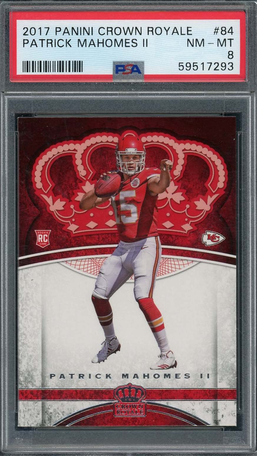 Amazon.com: Patrick Mahomes 2017 Panini Crown Royale Football Rookie Card  #84 PSA 8 : Collectibles & Fine Art