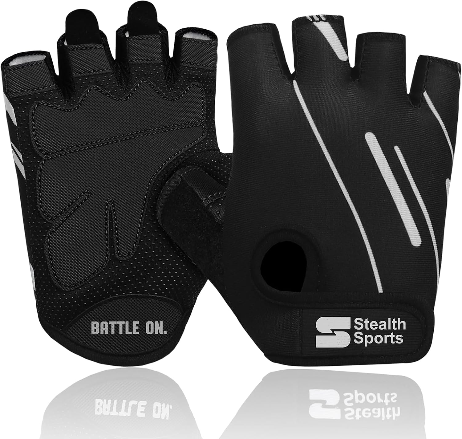 Stealth Sports Weight Lifting Gloves Half Finger Workout Gloves Men Women Anti-Slip Padded Palm Gym Gloves Exercise Gloves Cycling Fitness Weightlifting Strength Training