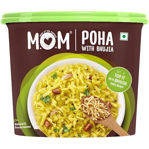 MOM - Meal of the Moment, Poha with Bhujia, 80g - Ready to Eat | Instant Food | No added Preservatives