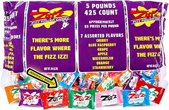 Zotz Fizzy Candy, Assorted Flavors, One Bulk, 5 lb Bag by Zotz