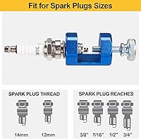 Vista 5 de Herramienta de hueco de bujías Toolwiz 2 piezas con medidor de sensor de hoja de acero de 32, herramienta de ajuste de válvula compatible con bujías