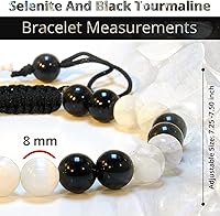 Vista 128 de Adjustable Crystal Bracelet – Gemstone Bead Bracelet with Adjustable Macrame String – Chic Gemstone Bracelet for Men and Women – 8mm Round Healing