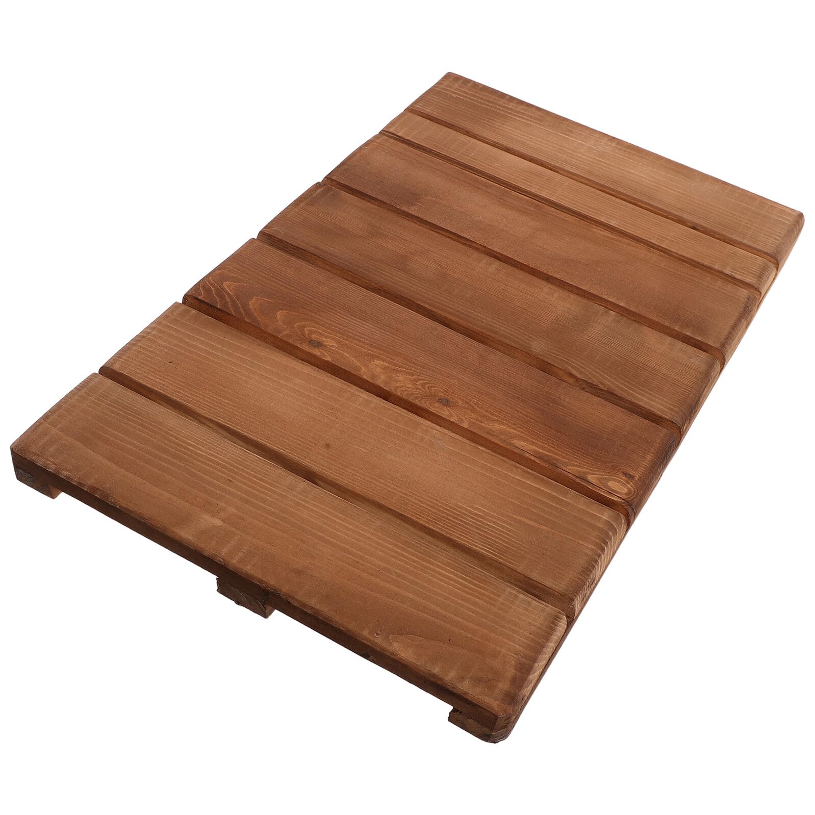 WOONEKY Alfombrilla Antideslizante de Madera Maciza para Baño, Alfombra de Ducha Interior 30x50 Cm, Tapete de Secado Resistente y Grueso Adecuado para SPA y Ducha