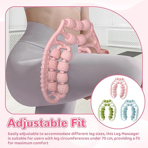 Miniatura 6 de Colaxi Rodillo de masaje de 21 ruedas, masajeador de rodillo muscular de 360, herramienta de masaje de piernas, relajante muscular, abrazadera