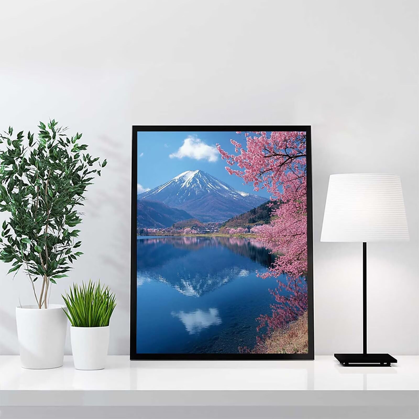Vulkan Fuji Diamond Painting dla dorosłych, motyw kwiatów wiśni, kryształ artystyczny, 5D, "zrób to sam", kwadratowe kamienie, pełne wiertło, mozaika, zestaw do majsterkowania, dekoracja salonu, 100 x
