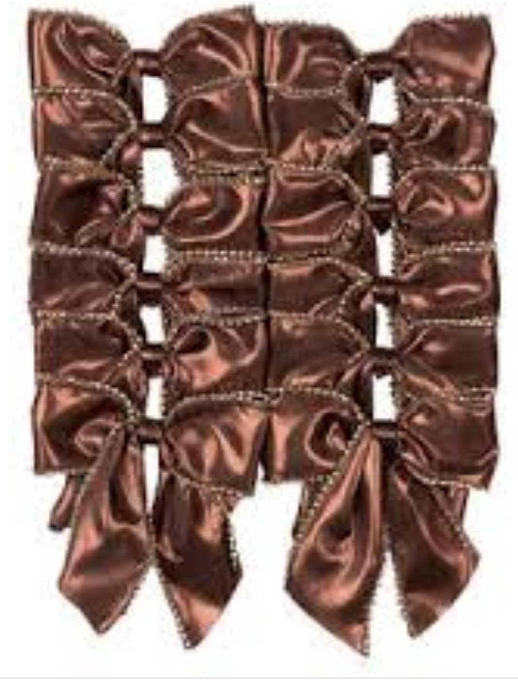 Jaclyn Smith Wired Decorative Bow Collection Golden Radiance Bronze Gold Trim 4 in X 6 in (total of 12 bows) Holiday Decoration Trimming