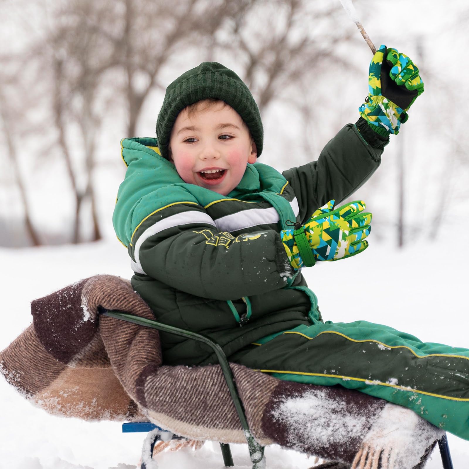 WAWSAM Guantes Niños Invierno Cálido Guantes de Esquí Invierno