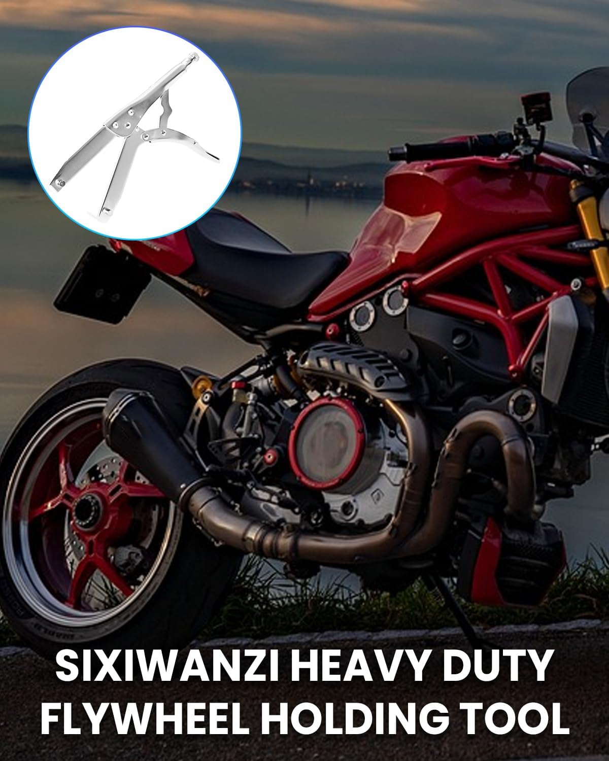 SIXIWANZI Clutch Holding Tool, Motorcycle Clutch Hub Basket Holder, Heavy Duty Flywheel Holding Tool