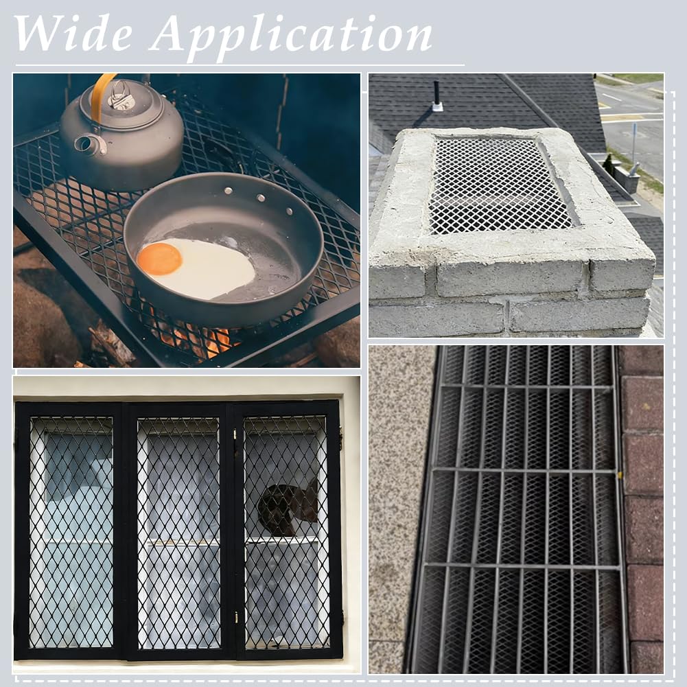 PH PandaHall 2 Tôles Métalliques Expansées, 40x30cm Grille Métallique en Acier Inoxydable 304 Grille de Protection pour Conduit pour Projets DIY, Grillage Anti-Rongeurs et Écran pour Animaux
