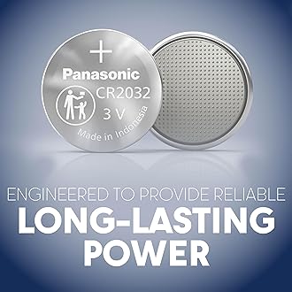 Panasonic CR2032 3.0 Volt Long Lasting Lithium Coin Cell Batteries in Child Resistant, Standards Based Packaging, 4 Pack