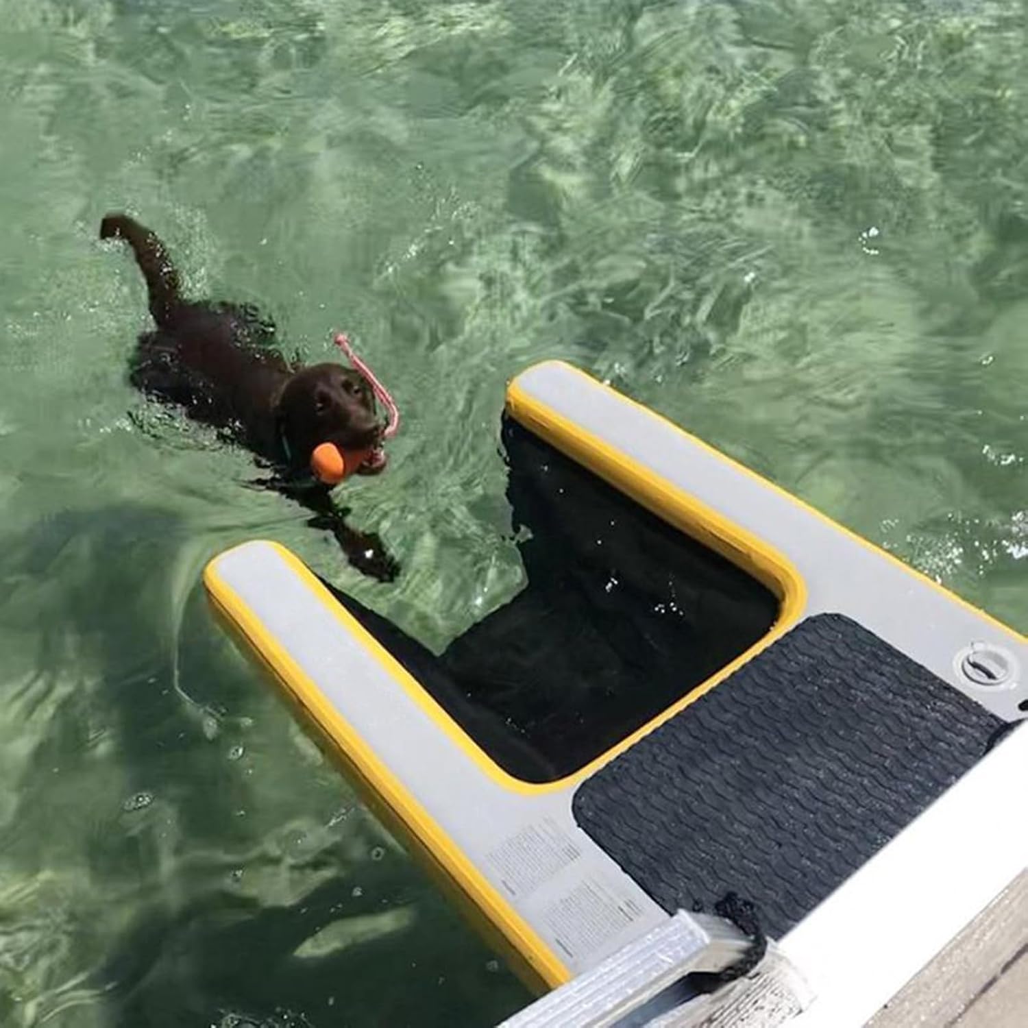 Non-Slip Dog Pool Ramp with Pump/Storage Bag/Rope/Repair Kit, Dog Inflatable Floating Ramp, Large Pet Dock Platform for Lakes/Docks/Boats(Color 3)