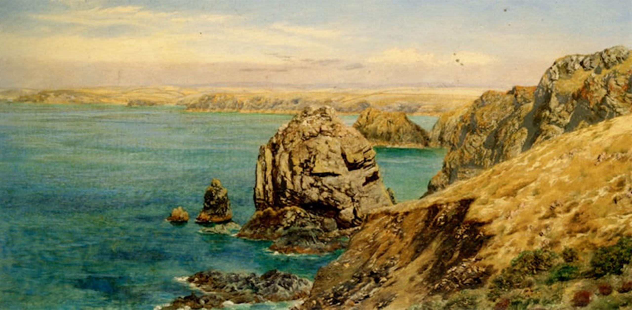 SERENDIPITP Vintage Wall Art Canvas Nordic Poster Canvas Print Picture Mounts Bay Cornwall by John Brett Wall Art Poster for Home Decor 60x90cm