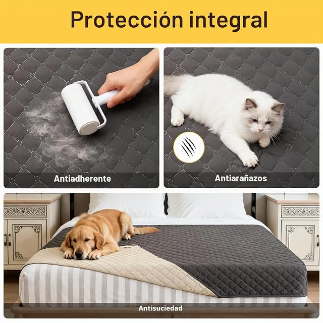 Foto 3 de 3 de LURICO Manta para Perros Impermeable y Antideslizante, Protector de Sofá, Cama y Asientos de Coche, Lavable