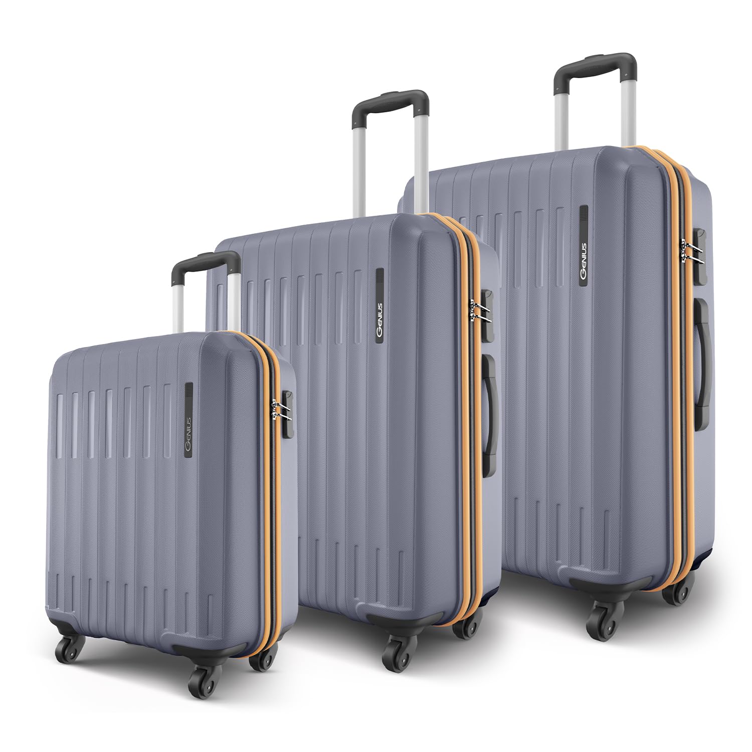 Safari Genius Alley Set of 3 (Cabin + Medium + Large) Trolley Bags Har