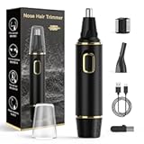 Nose Hair Trimmer for Men, 2025 Painless USB Rechargeable Nose Hair Trimmer, Ear and Nose Hair Trimmer for Men, Professional Facial Hair Trimmer with IPX7 Waterproof Dual Edge Blades