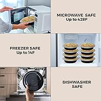 Vista 5 de Klex 12 onzas, 50 juegos de recipientes para preparar comidas con tapas herméticas, sin BPA, recipientes de plástico reutilizables para alimentos