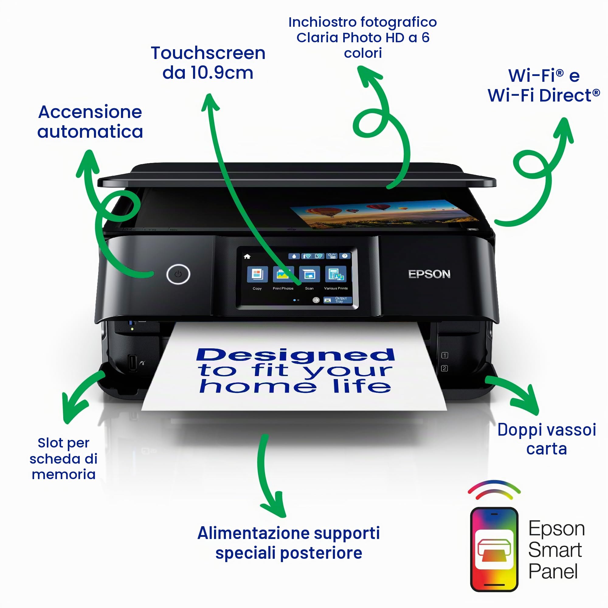Epson Expression Photo XP-8700 - Stampante a getto d'inchiostro wireless multifunzione A4