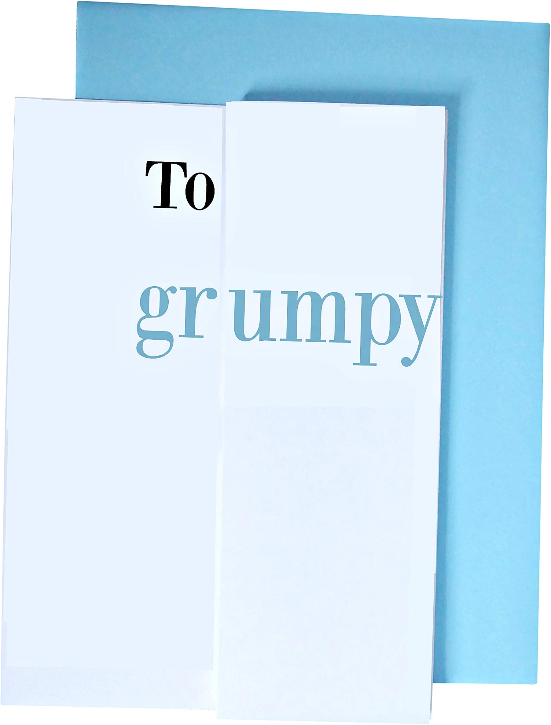 Blue Grumpy Husband Birthday, Anniversary Fold Out Card. Rude Yet Innocent.