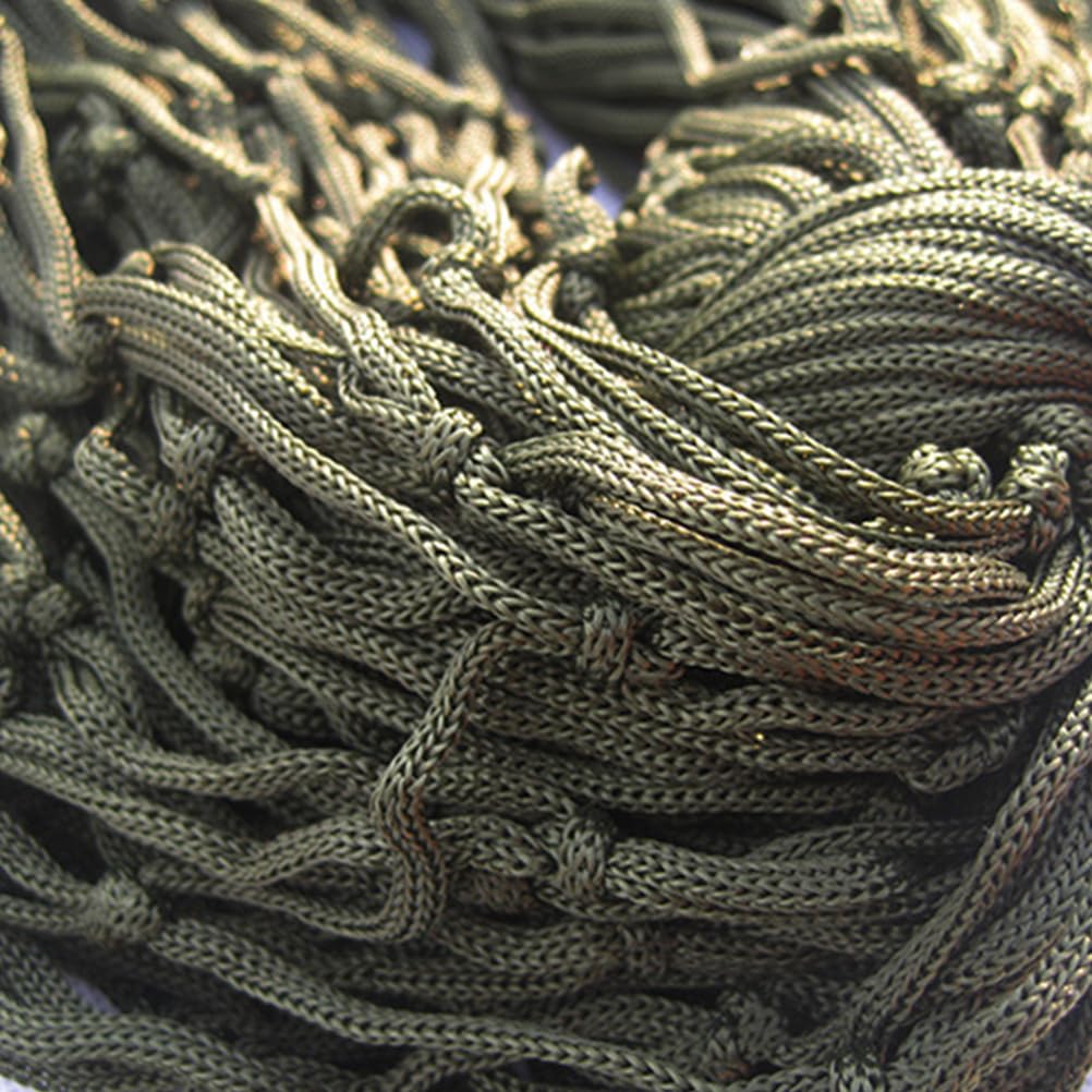 Garneck Outdoor Leisure Mesh Rope Hammock Nylon Hanging Hammock Sleeping Net Bed for Outdoor Camping Hiking Picnic (Dark Green)