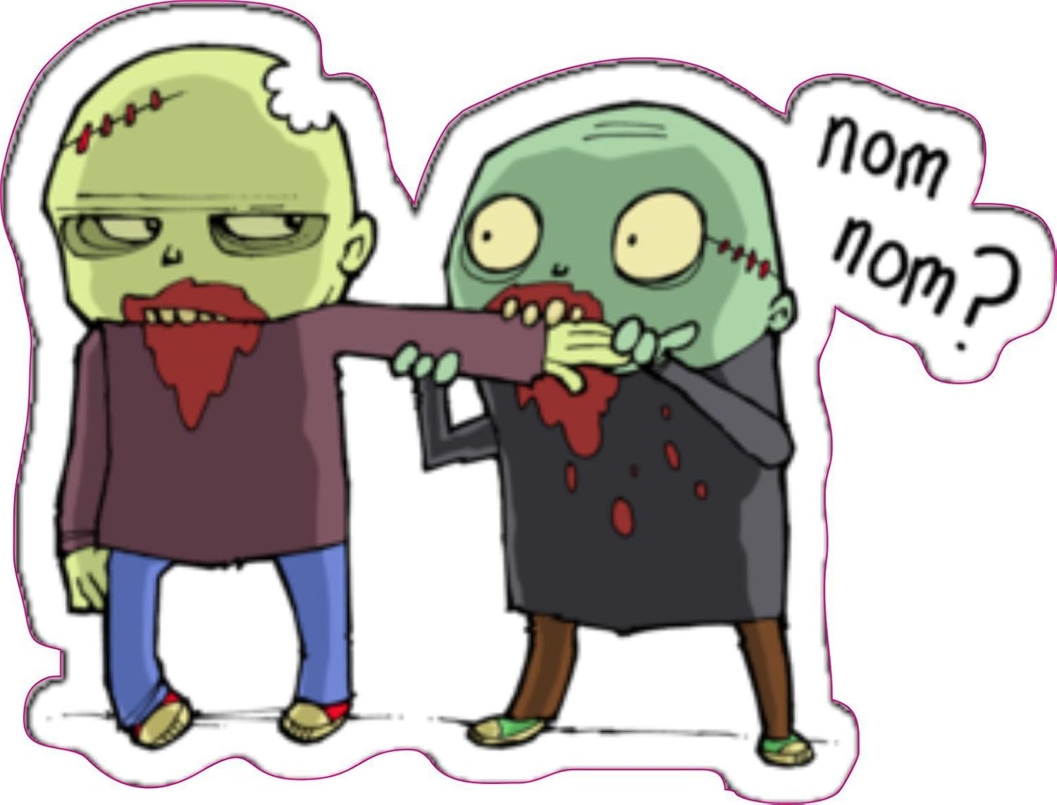Nom Nom Zombie Vinyl Sticker (External Fitting) Automotive